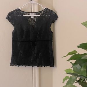 LOFT Black Lace Women's Top